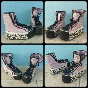 Pastel Goth Custom Platform Sneakers-Sale